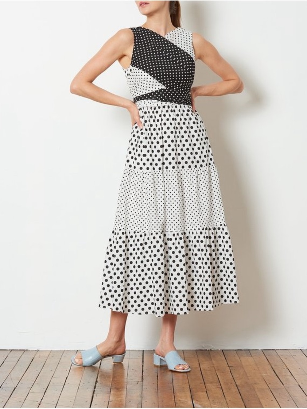 The Rachel Antonoff Polka Dot Sandy Midi Wrap Sash Dress
